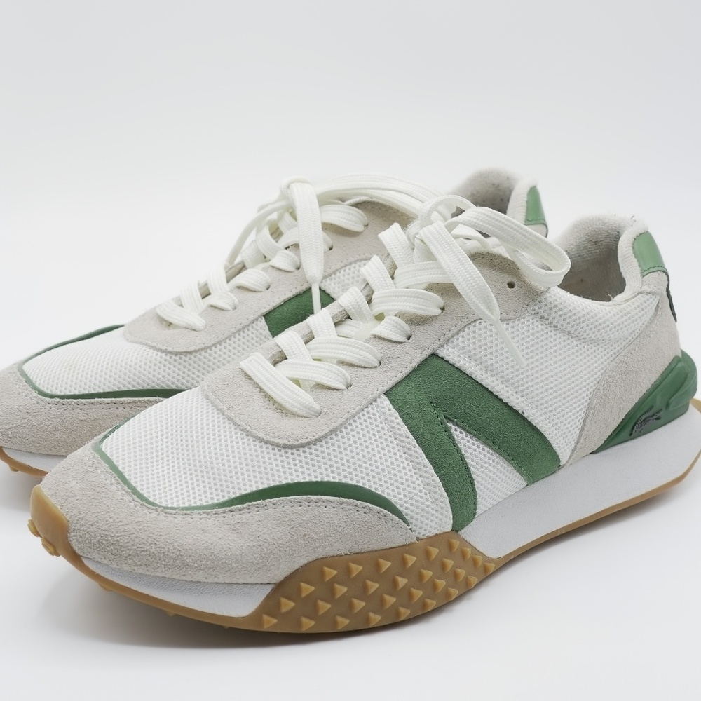 Men's Lacoste L-Spin Deluxe Leather Sneakers - White, Green